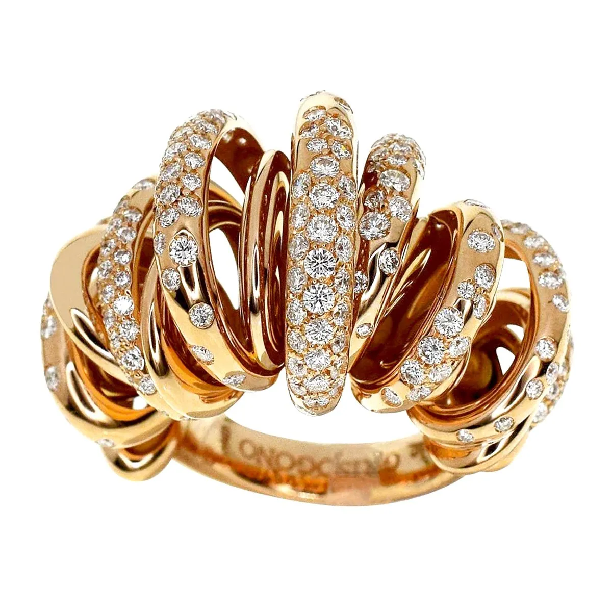 De Grisogono Diamond Cocktail Rose Gold Ring