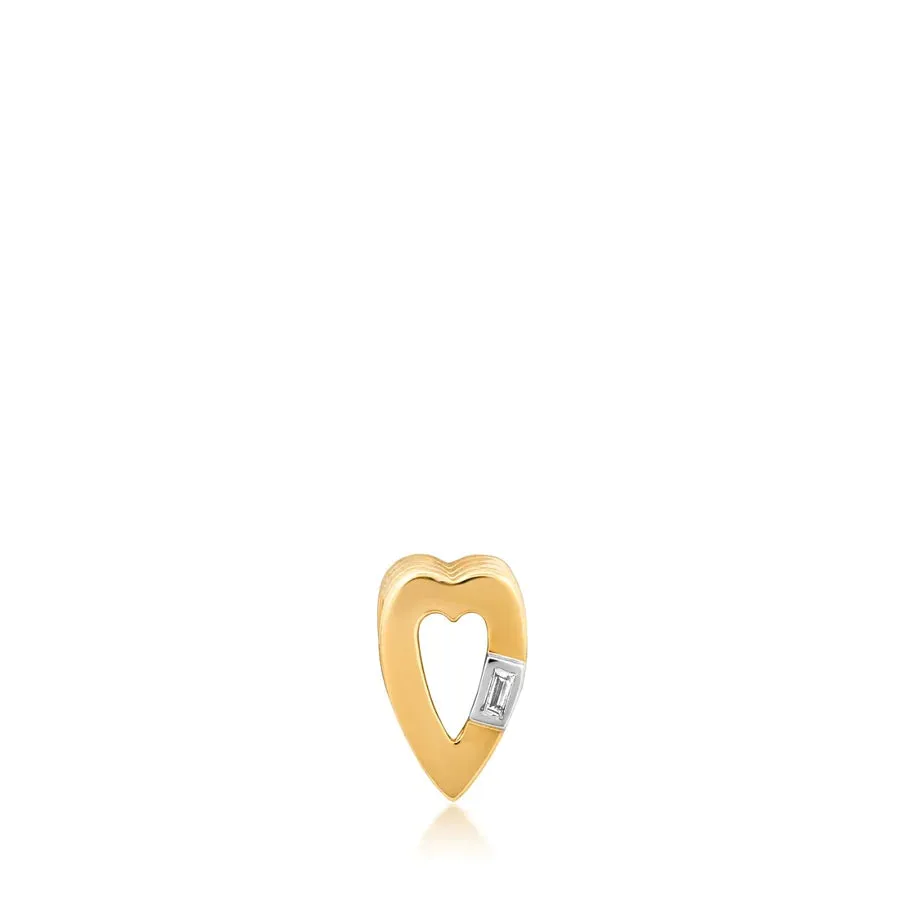 Diamond Baguette Mini Heart Charm