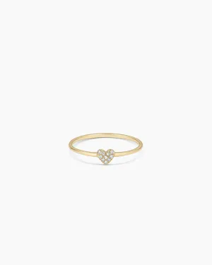 Diamond Pavé Heart Ring