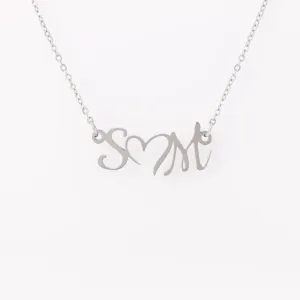 Double Intial Heart Necklace