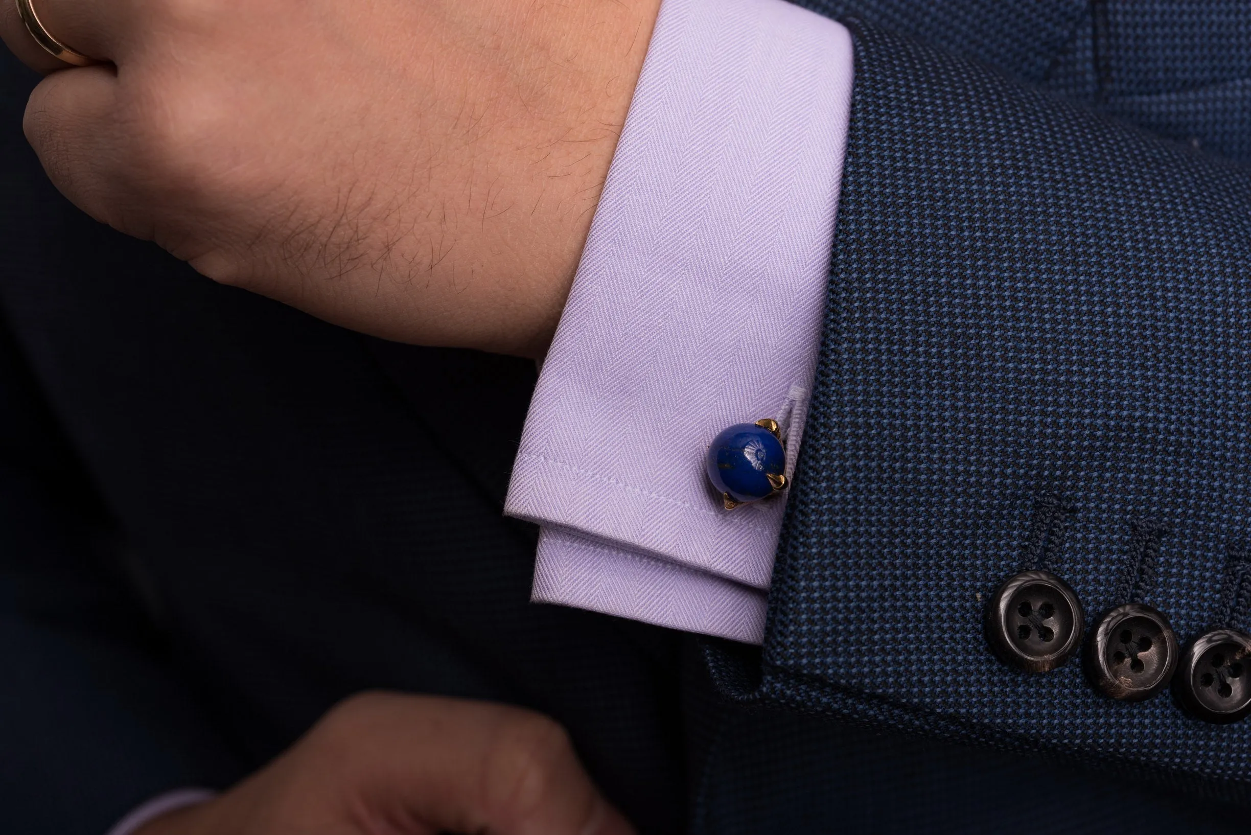 Eagle Claw Lapis Lazuli Gold Cufflinks