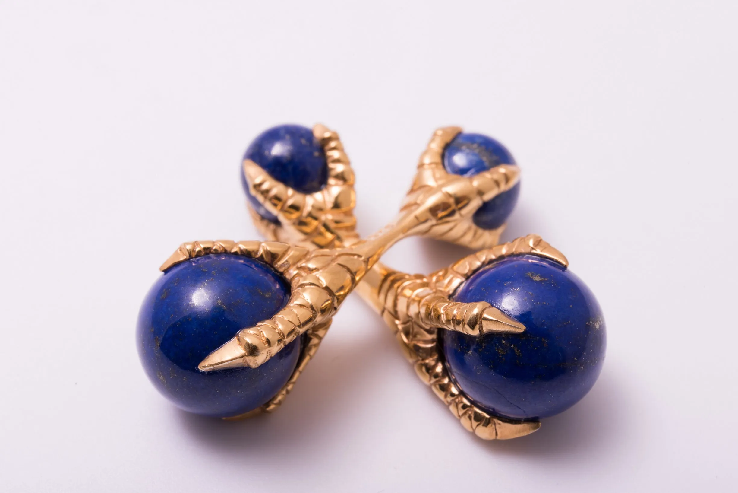 Eagle Claw Lapis Lazuli Gold Cufflinks