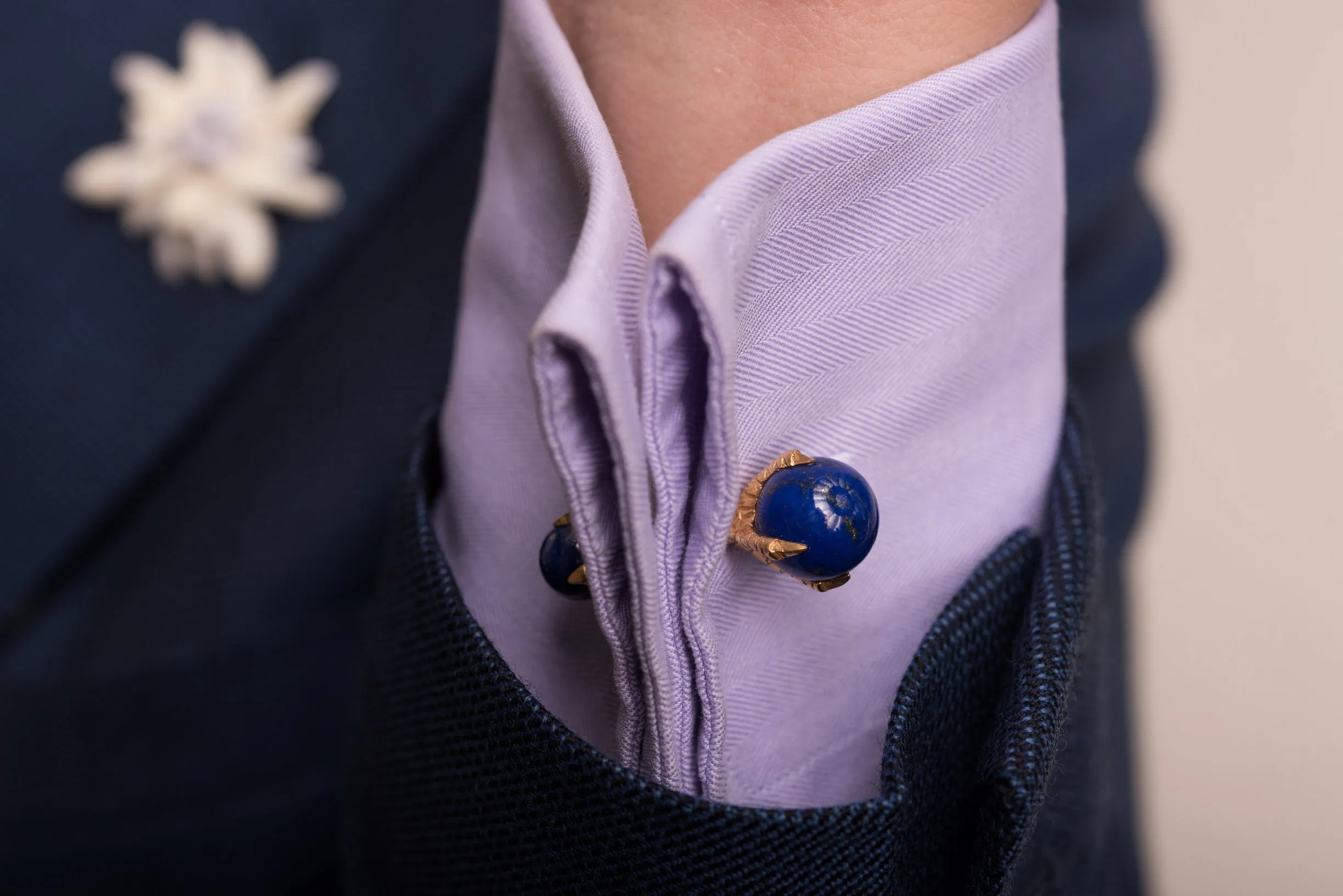 Eagle Claw Lapis Lazuli Gold Cufflinks