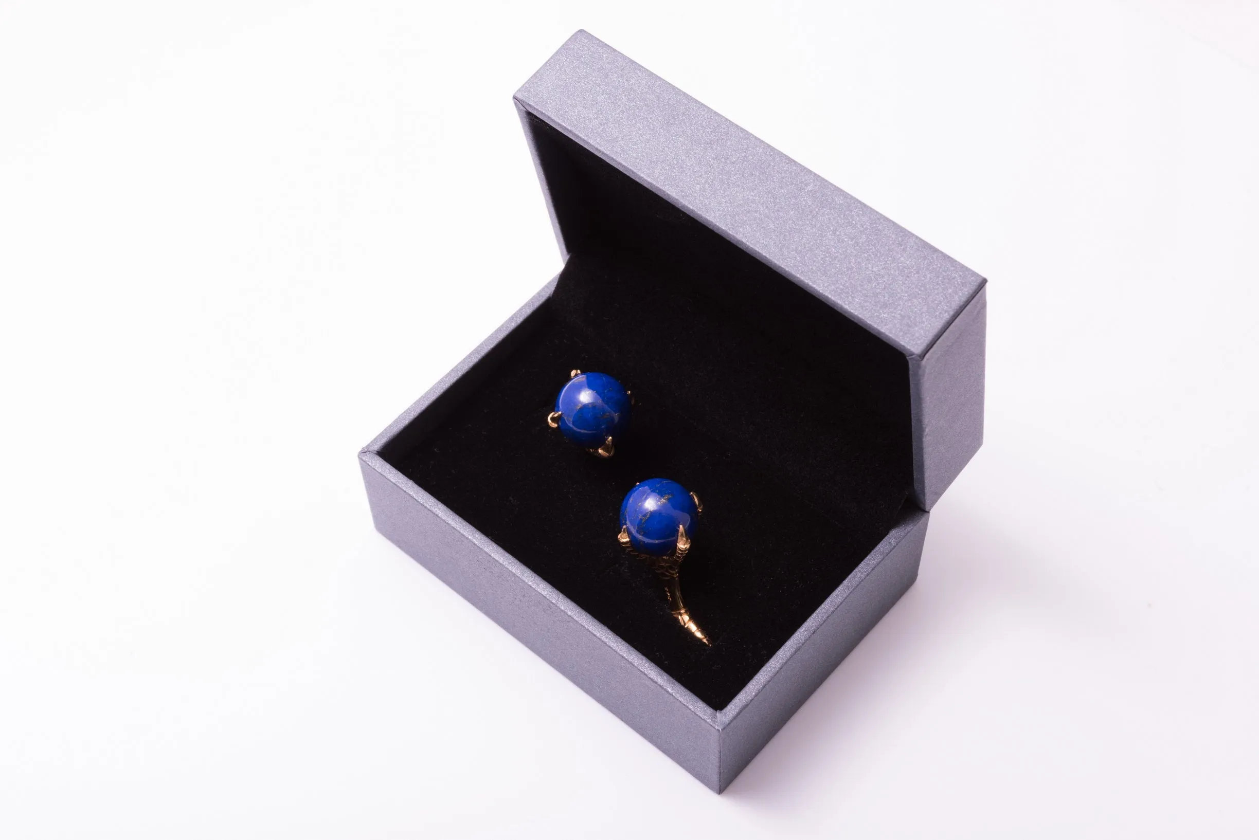 Eagle Claw Lapis Lazuli Gold Cufflinks