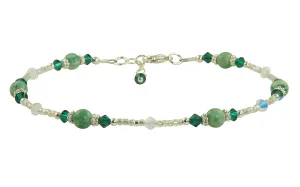 Emerald Green Jade Beaded Anklet