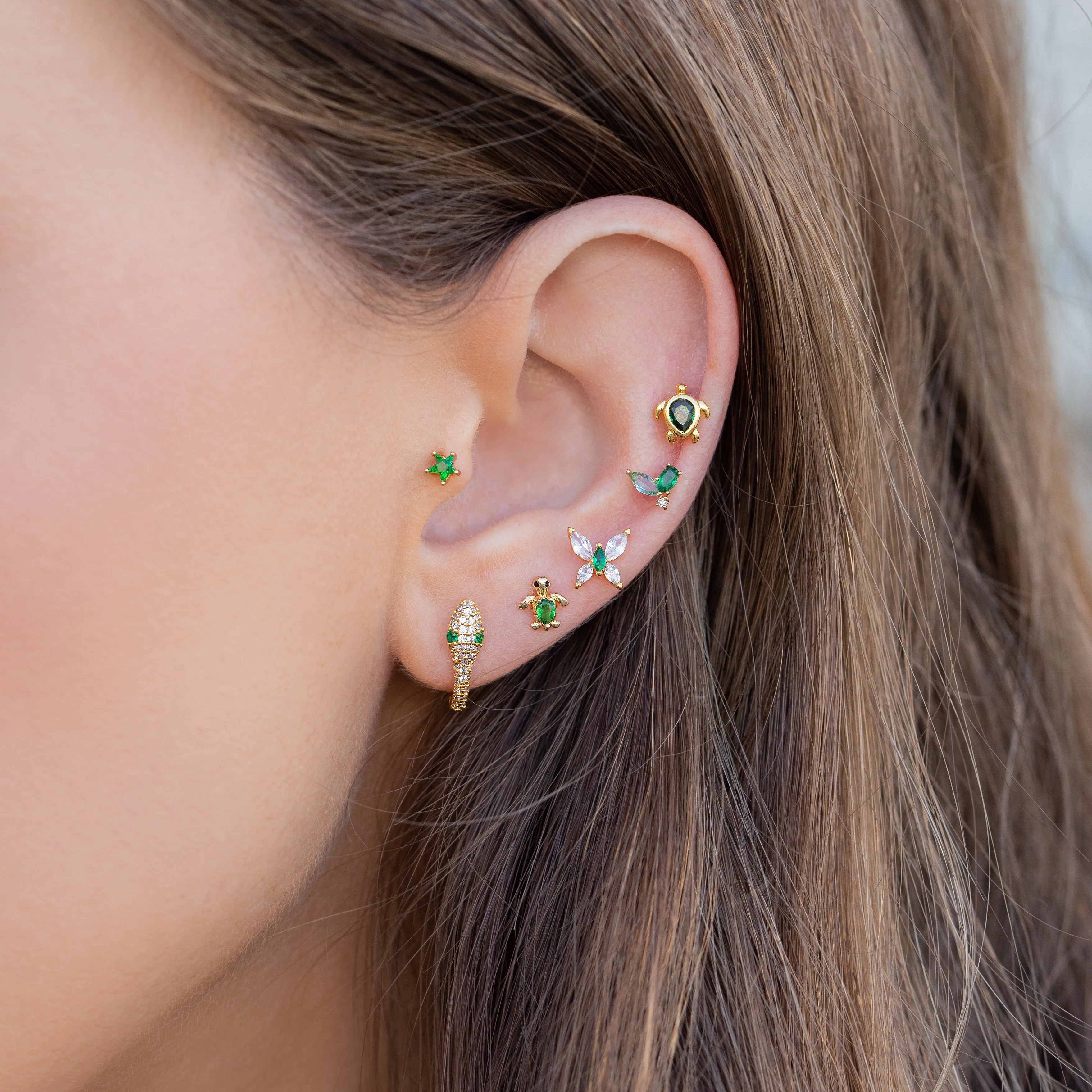 Emerald Starlet Studs