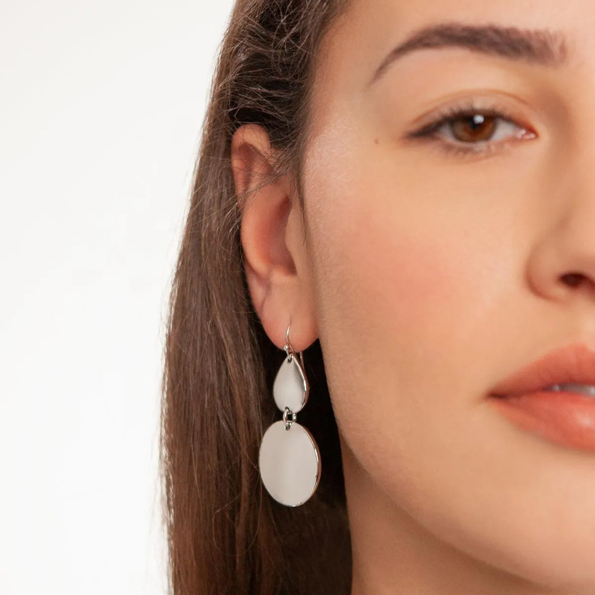 Eternal Geometric Dangle Earrings In Silver-Tone