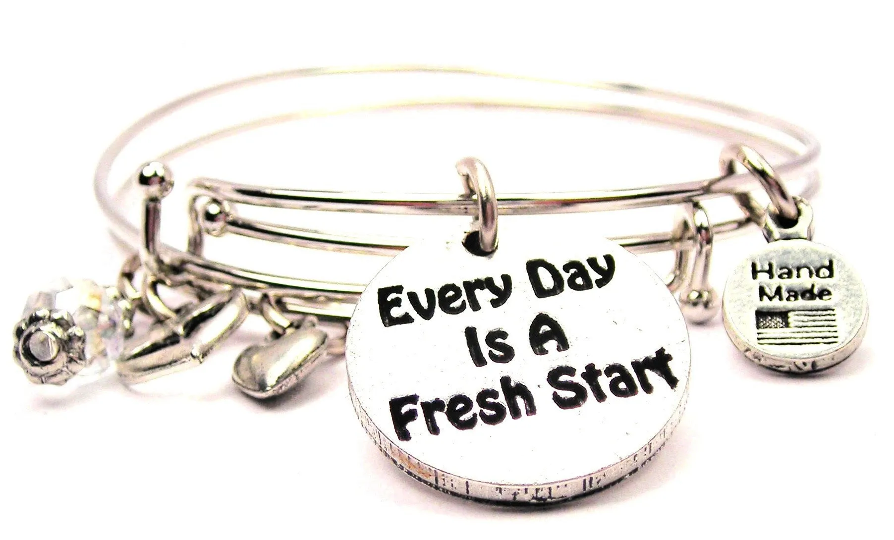 Every Day Is A Fresh Start Expandable Bangle Bracelet Set