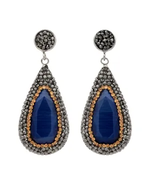 Gem Drop Earrings ~ Sapphire