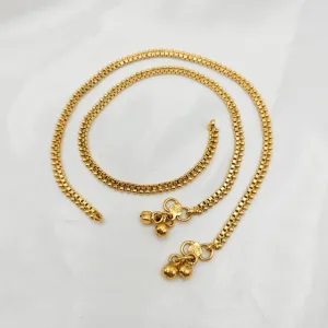 Gold Plated Beaded Chain Anklets