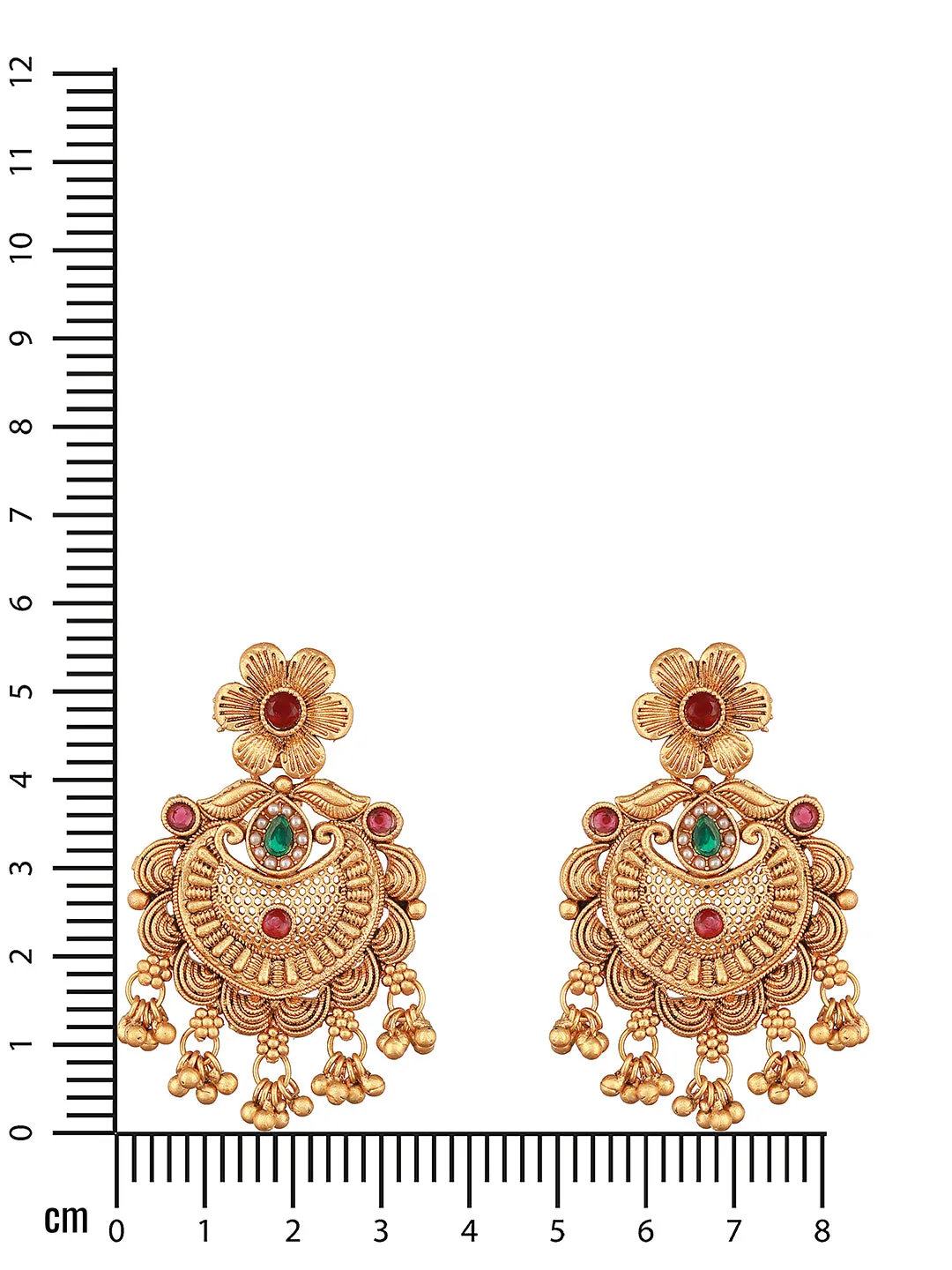 Gold-Toned Contemporary Jhumkas Earrings