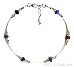 Golden Shadow Fall Crystal Beaded Anklet