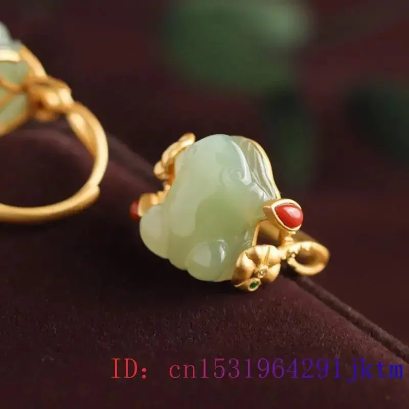 Green Jade Amulets Frog Rings