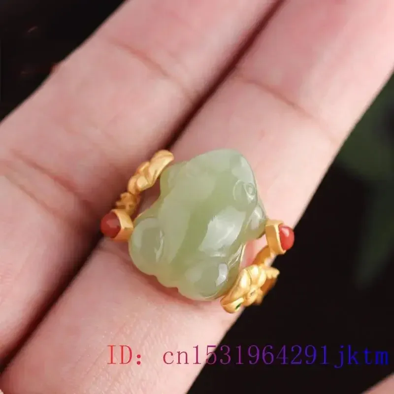 Green Jade Amulets Frog Rings