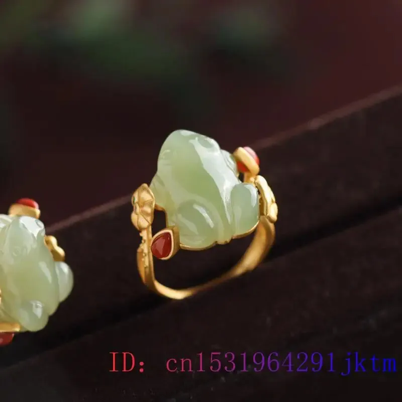 Green Jade Amulets Frog Rings