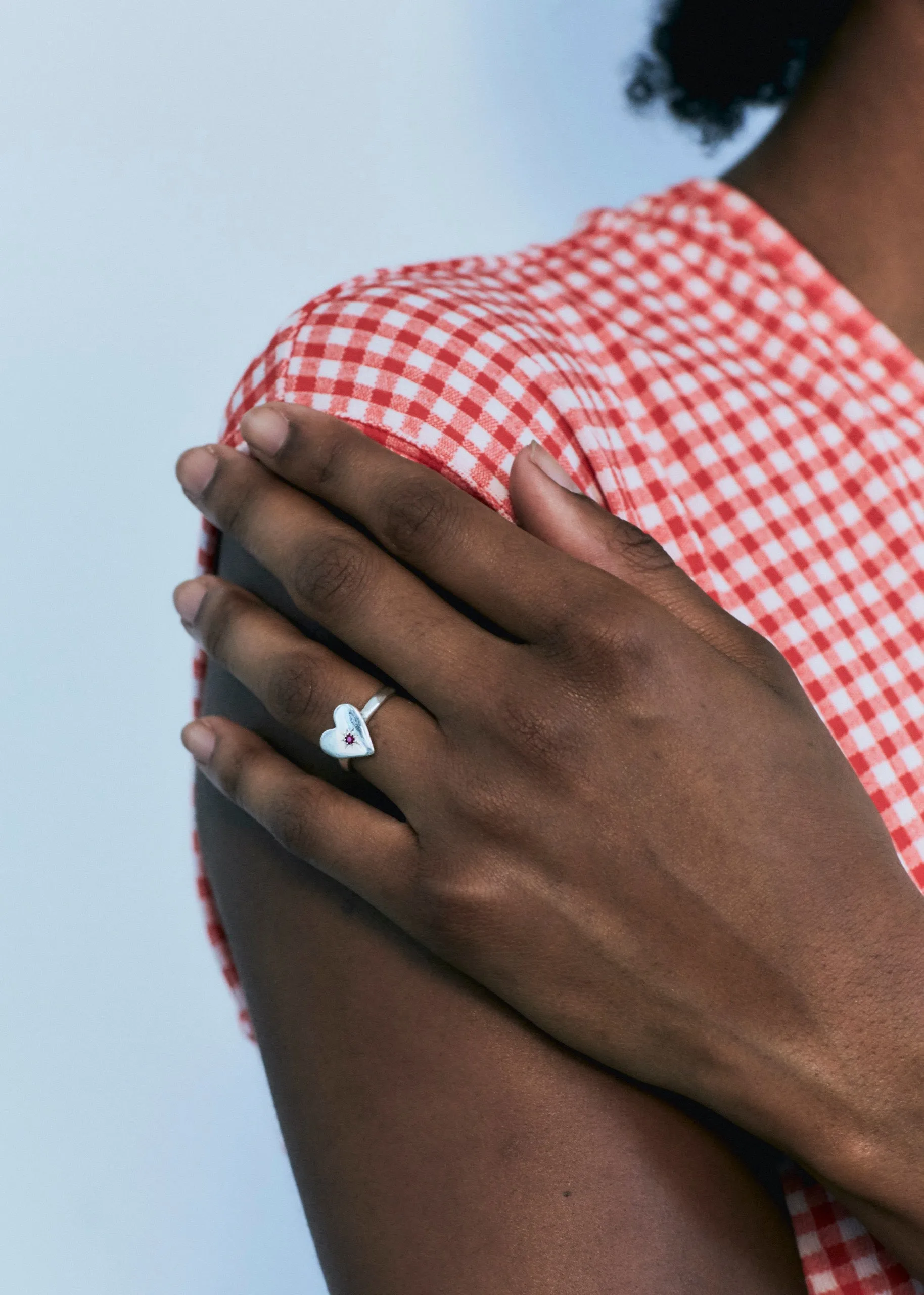 Heart Ring with Star Setting in 14k