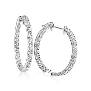 Hoop Earrings in 18k Gold with Diamonds