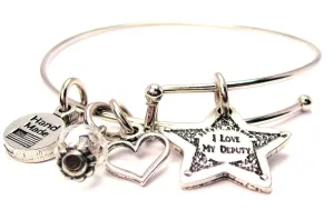 I Love My Deputy Bangle Bracelet