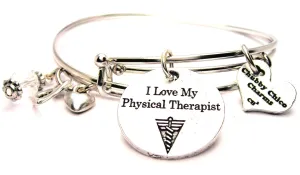 I Love My Physical Therapist Expandable Bangle Bracelet Set