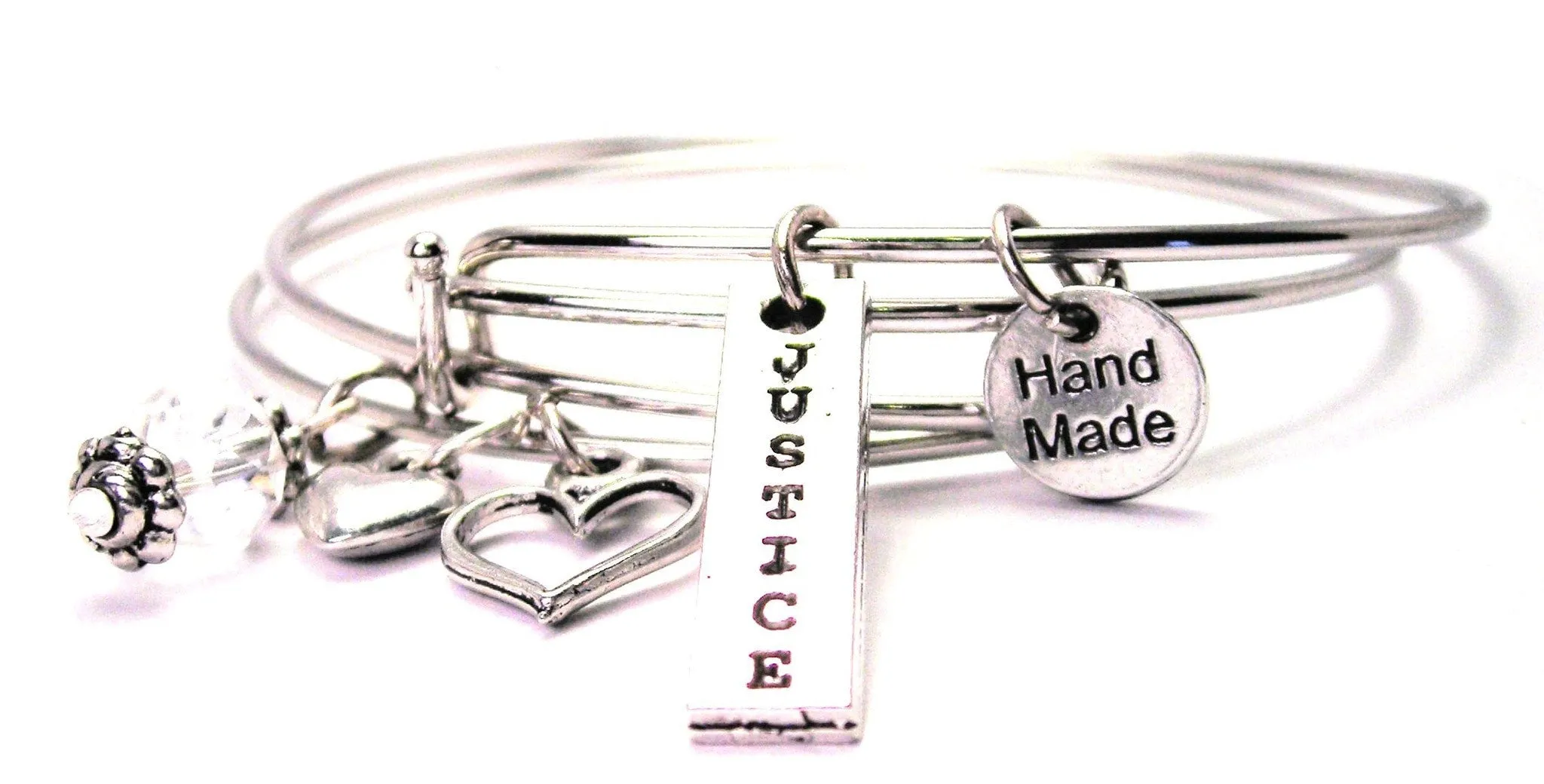 Justice Long Tab Expandable Bangle Bracelet Set