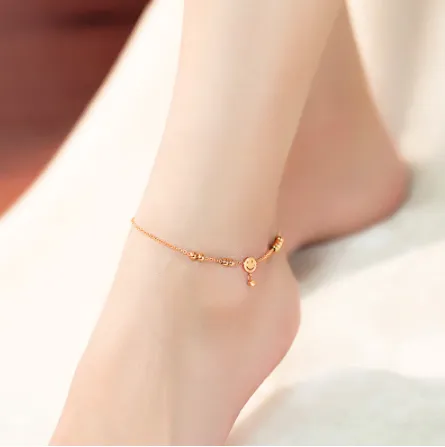 Korean Version Of The Smile Anklet Female Fresh Summer Ankle Jewelry Girlfriends Gift Fashion Smiley Beaded Zircon Anklet