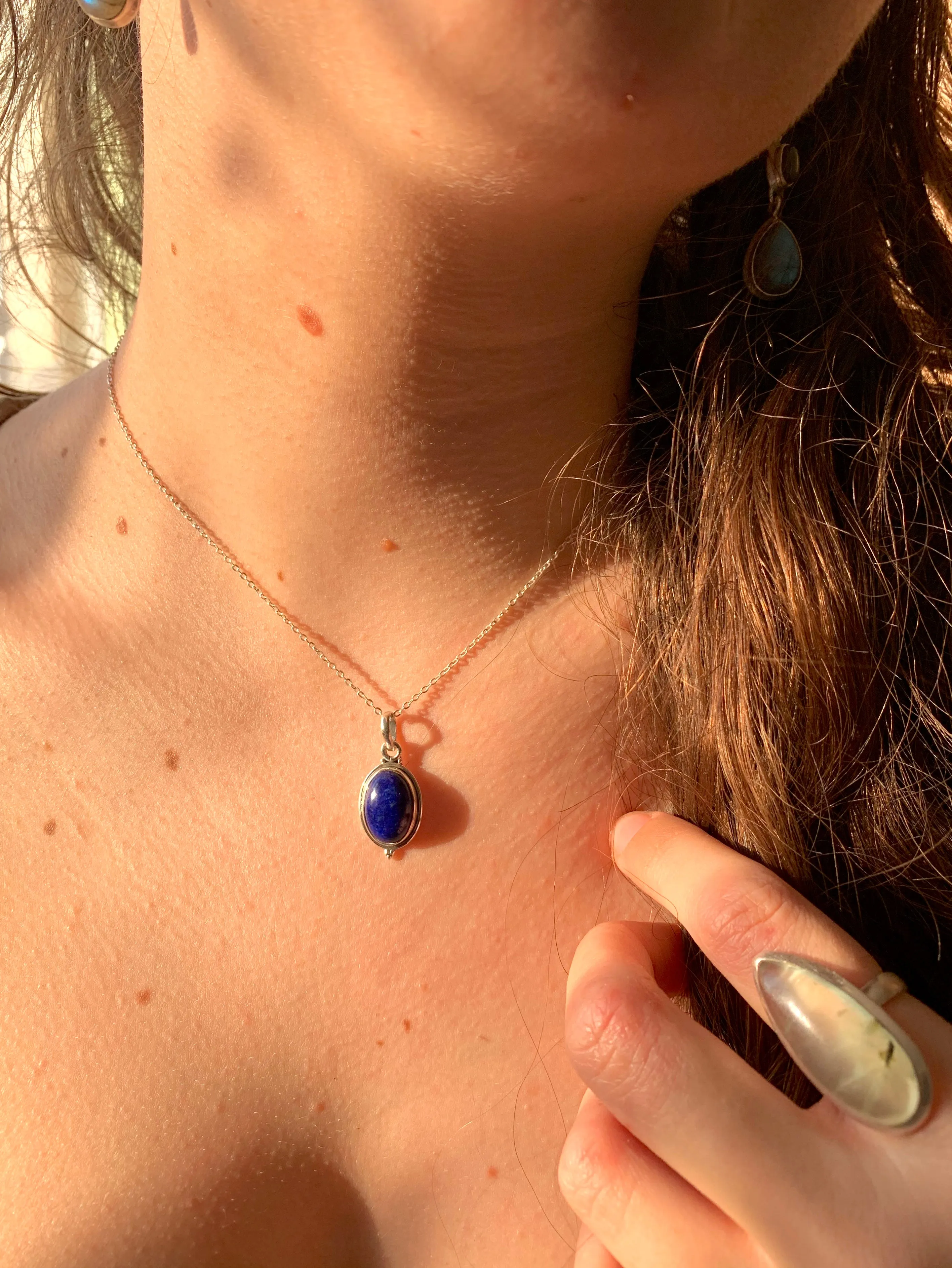 Lapis Lazuli Pendant - Medium Oval