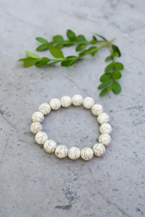 Large Howlite Crackle Bracelet