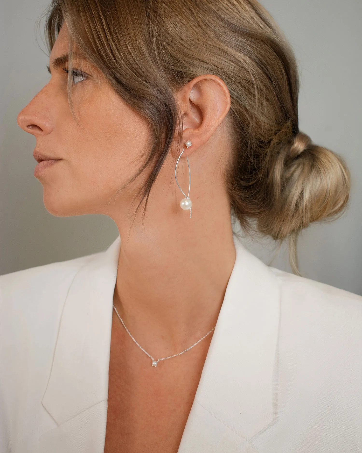 Le Pearl earrings silver