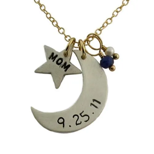 Little Moon Script Tag Necklace