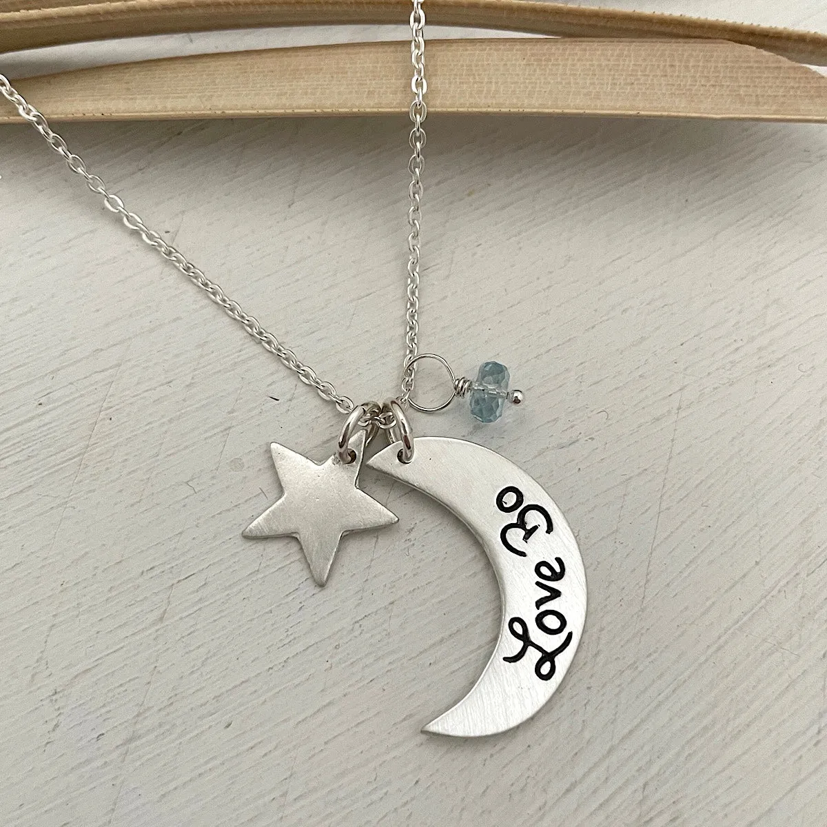 Little Moon Script Tag Necklace