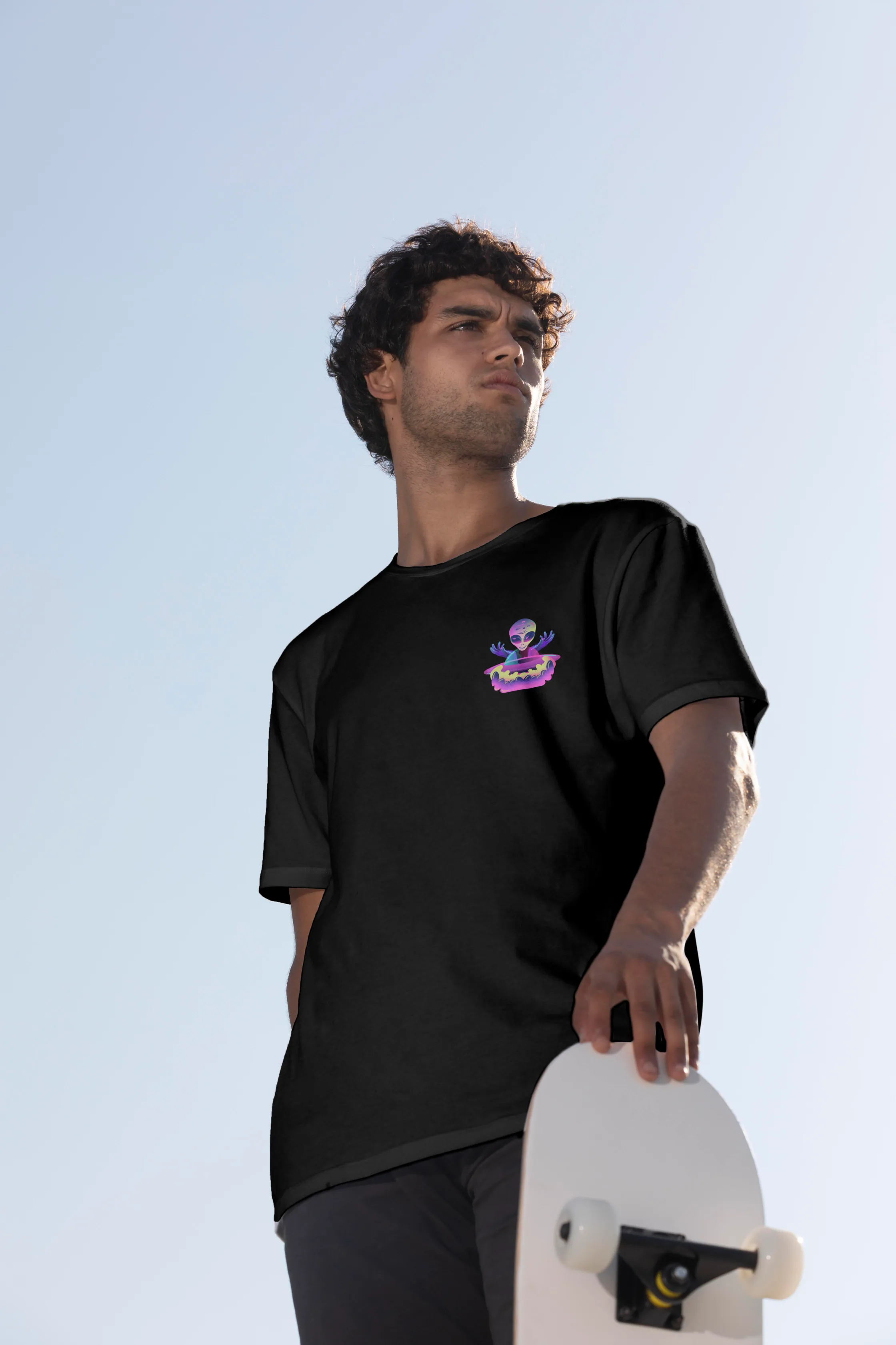 Lost In Cosmos Black Oversized T-Shirt