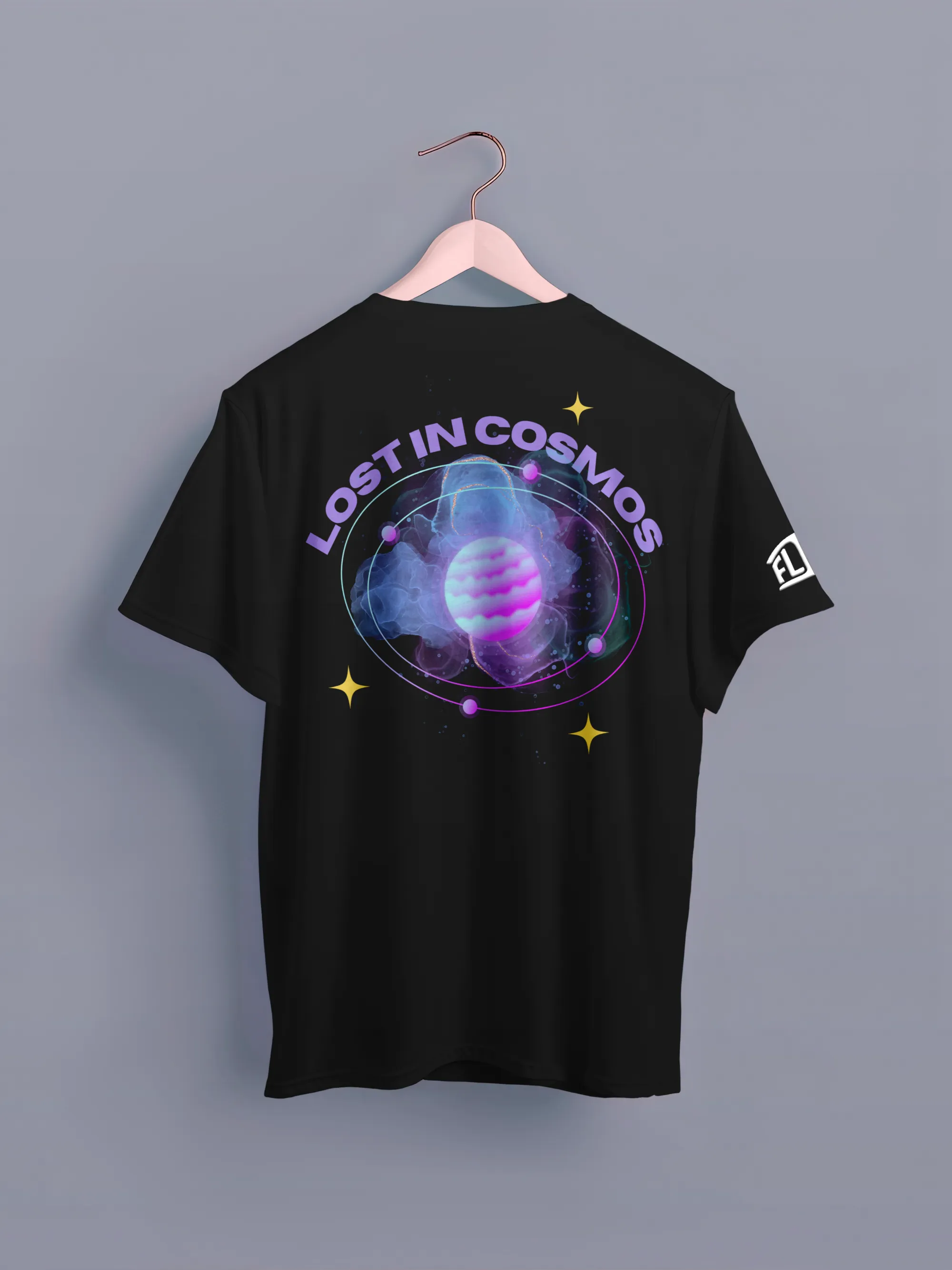 Lost In Cosmos Black Oversized T-Shirt