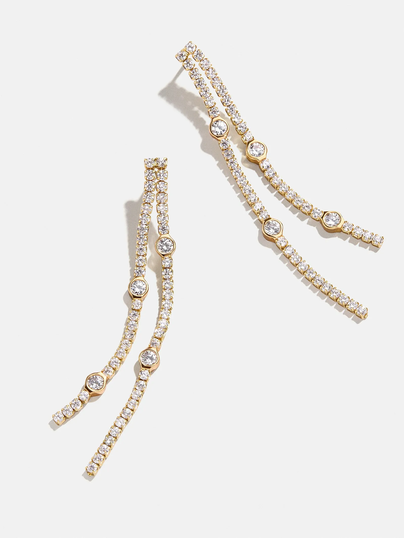 Lyanna 18K Gold Drop Earrings - Gold/Pavé