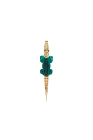 Malachite Alligator Bite Single Earring