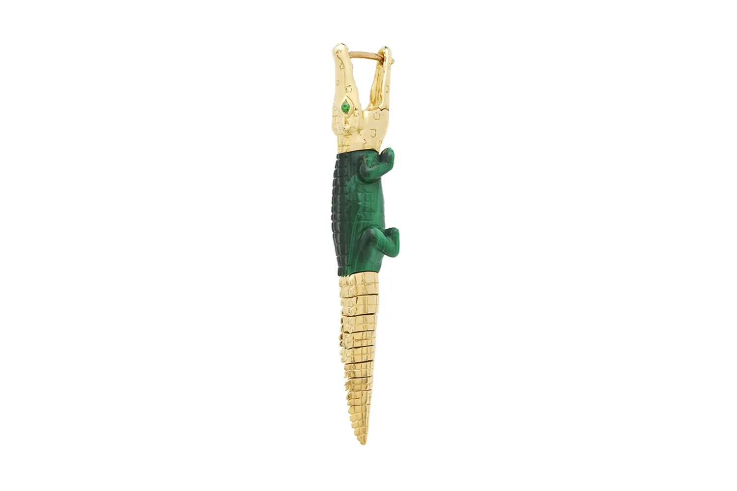 Malachite Alligator Bite Single Earring