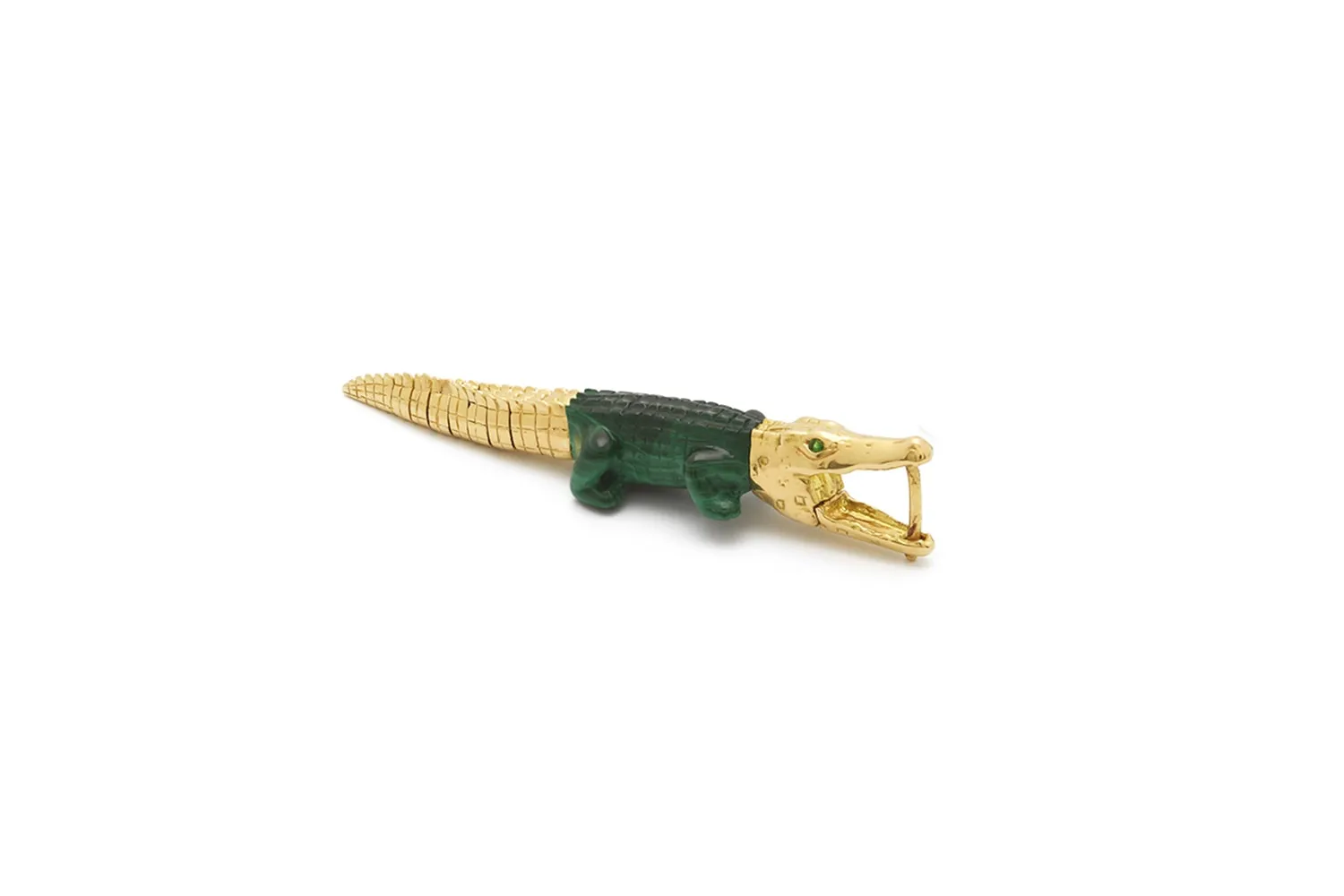 Malachite Alligator Bite Single Earring