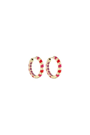 Memphis Candy Pave Hoops Pink Sapphire