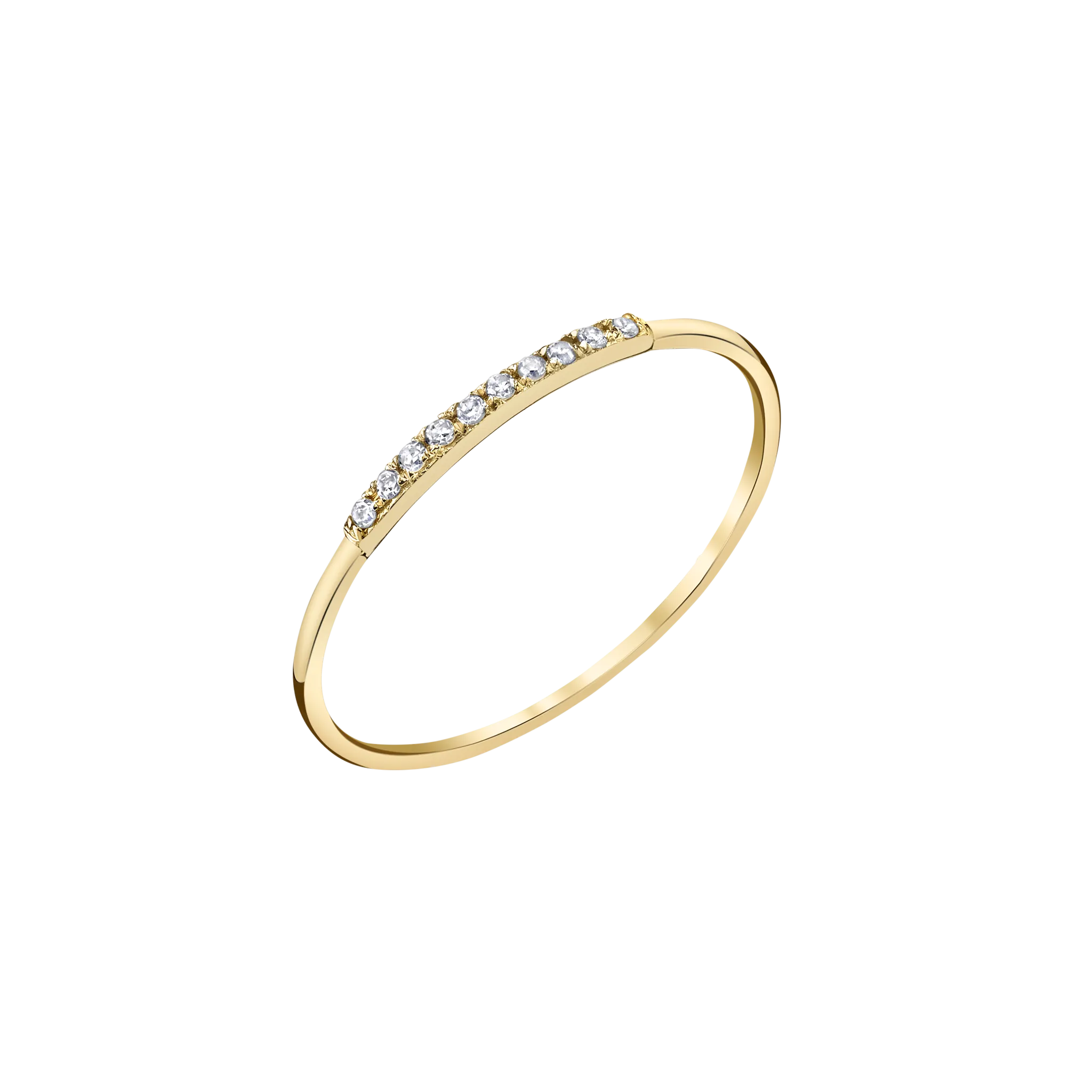 Mini Axis Ring with White Pavé Diamonds