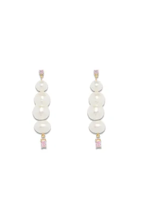 Mismatched Pearl Crystal & Gold-vermeil Earrings