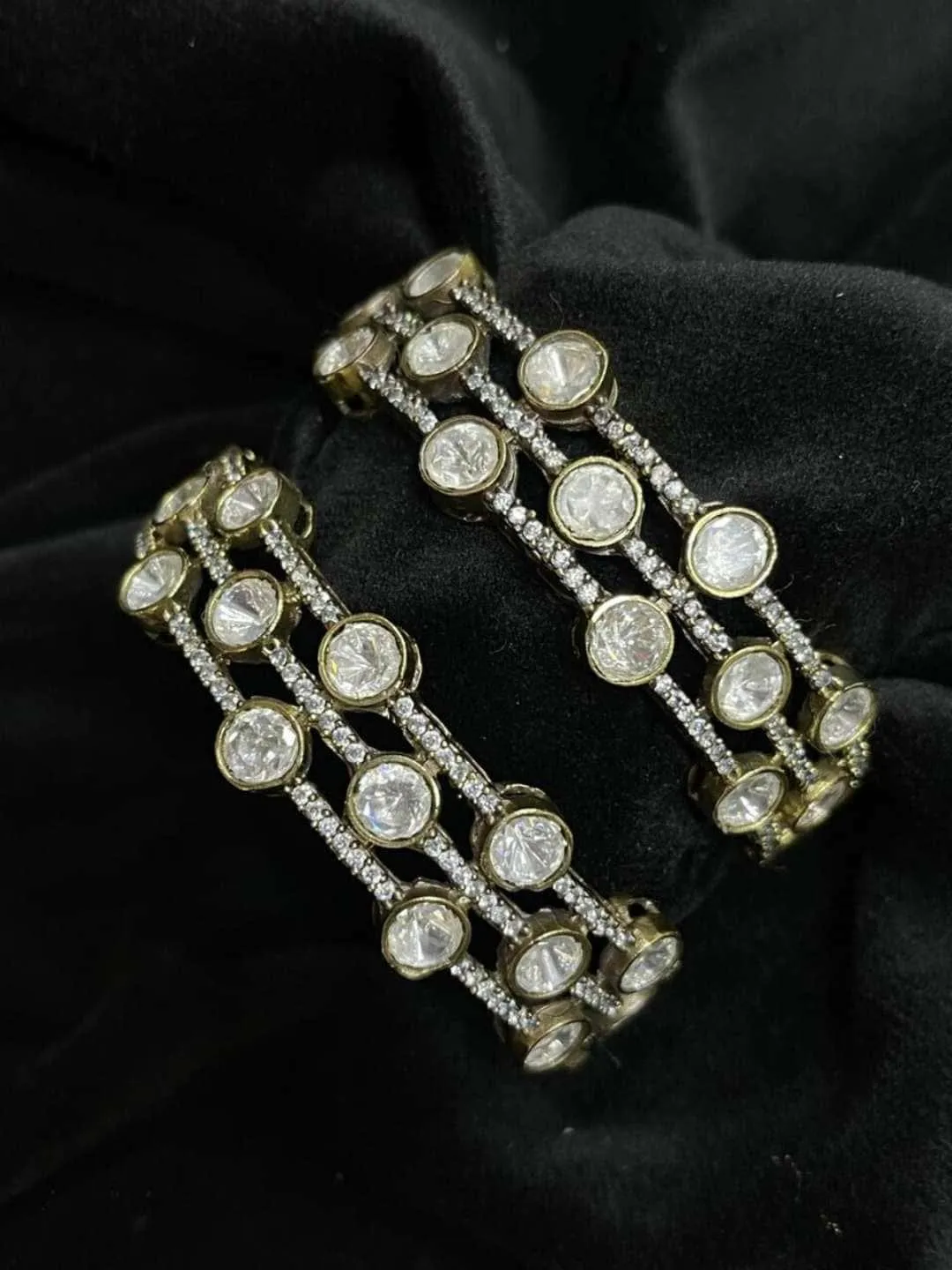 Moissanite Polki Victorian Vintage Gold Bangle