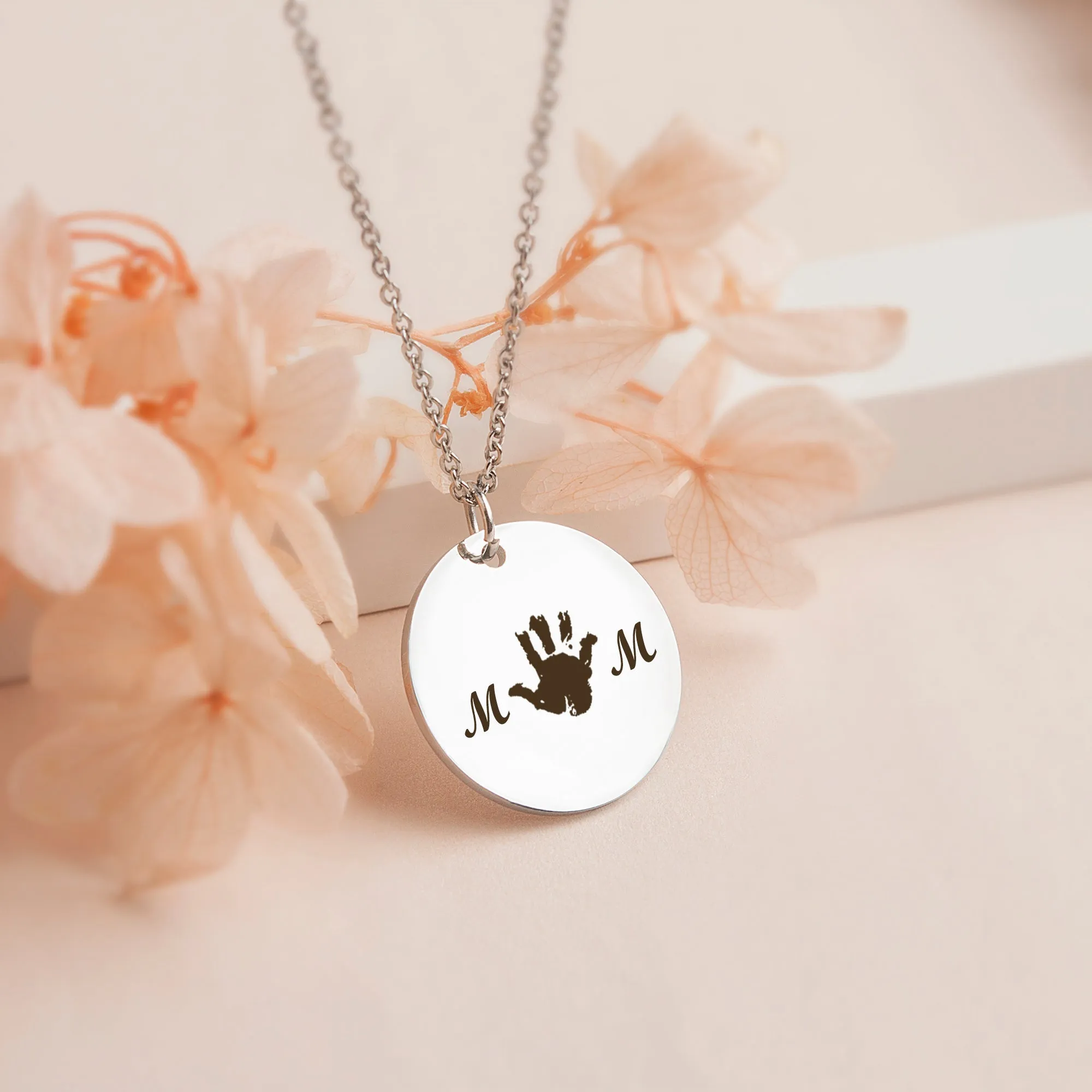 Mom Palm Print Necklace