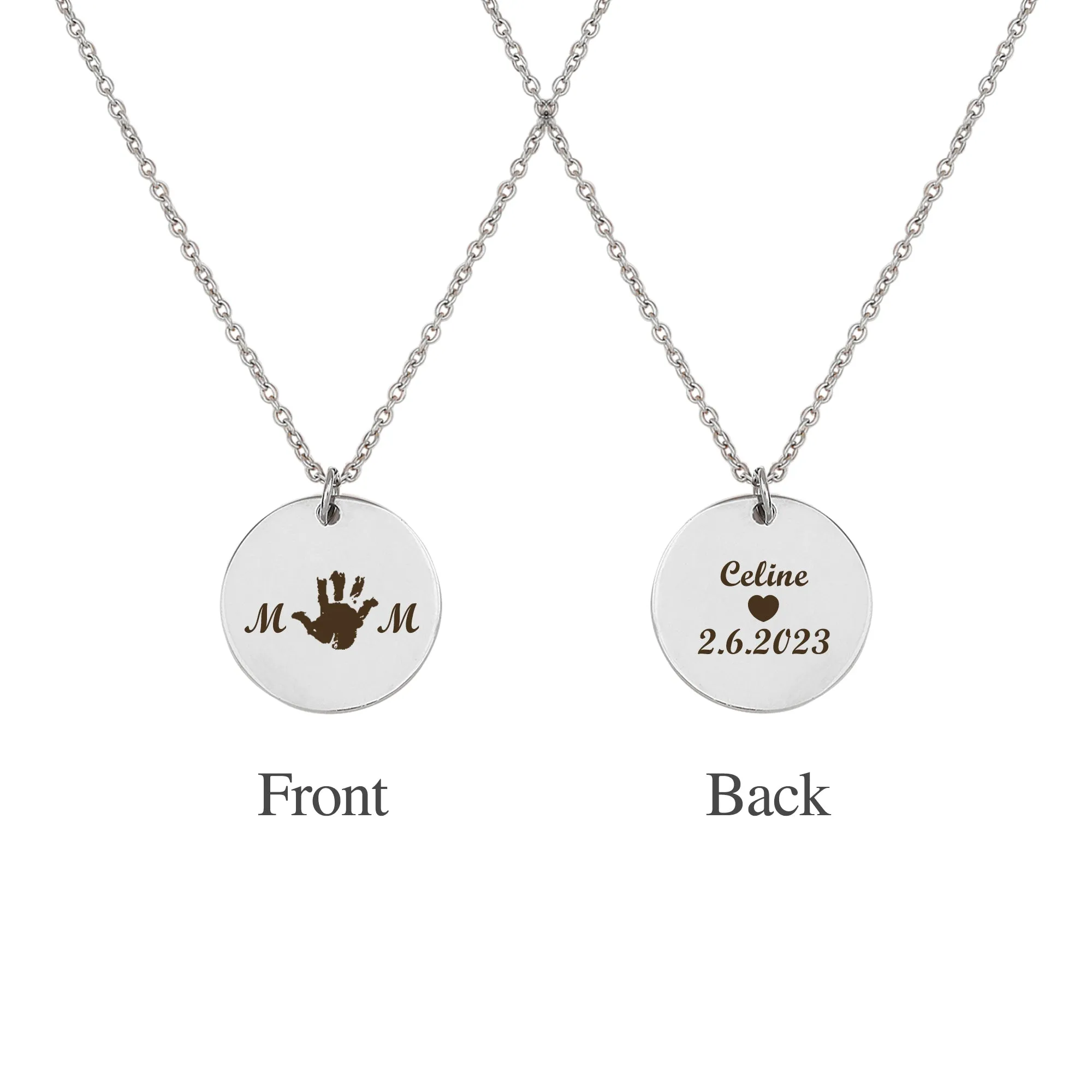 Mom Palm Print Necklace