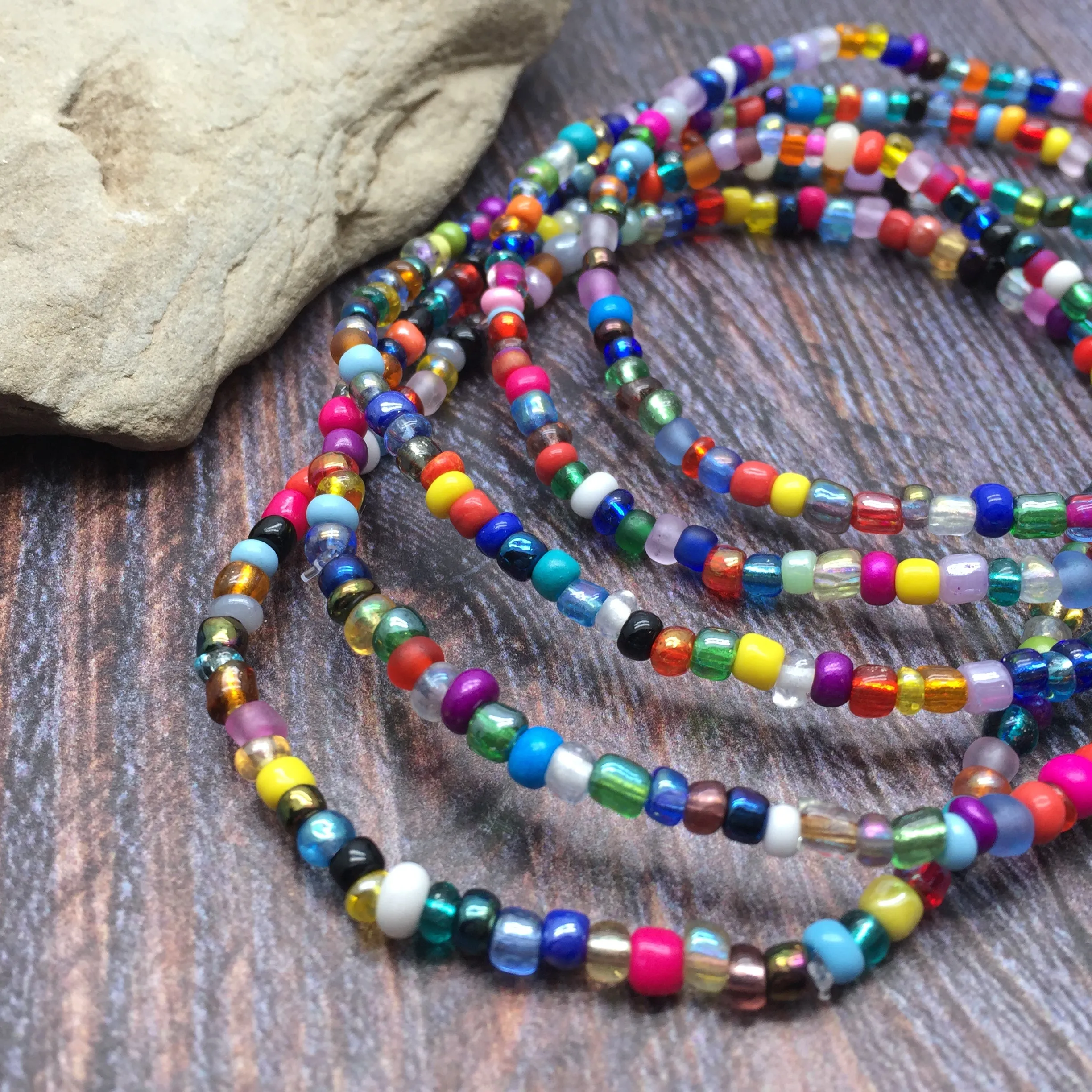 Multi-Colour Seed Bead Anklet - Colour Choice