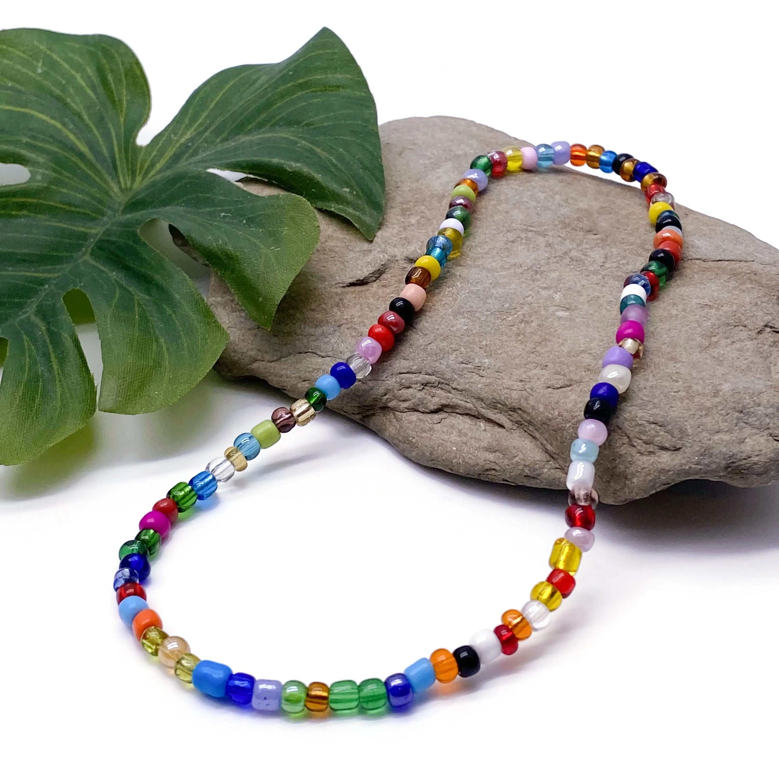 Multi-Colour Seed Bead Anklet - Colour Choice