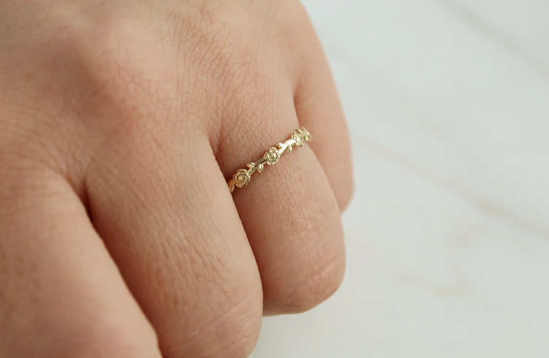 Mystical Rose Ring 14k Yellow Gold