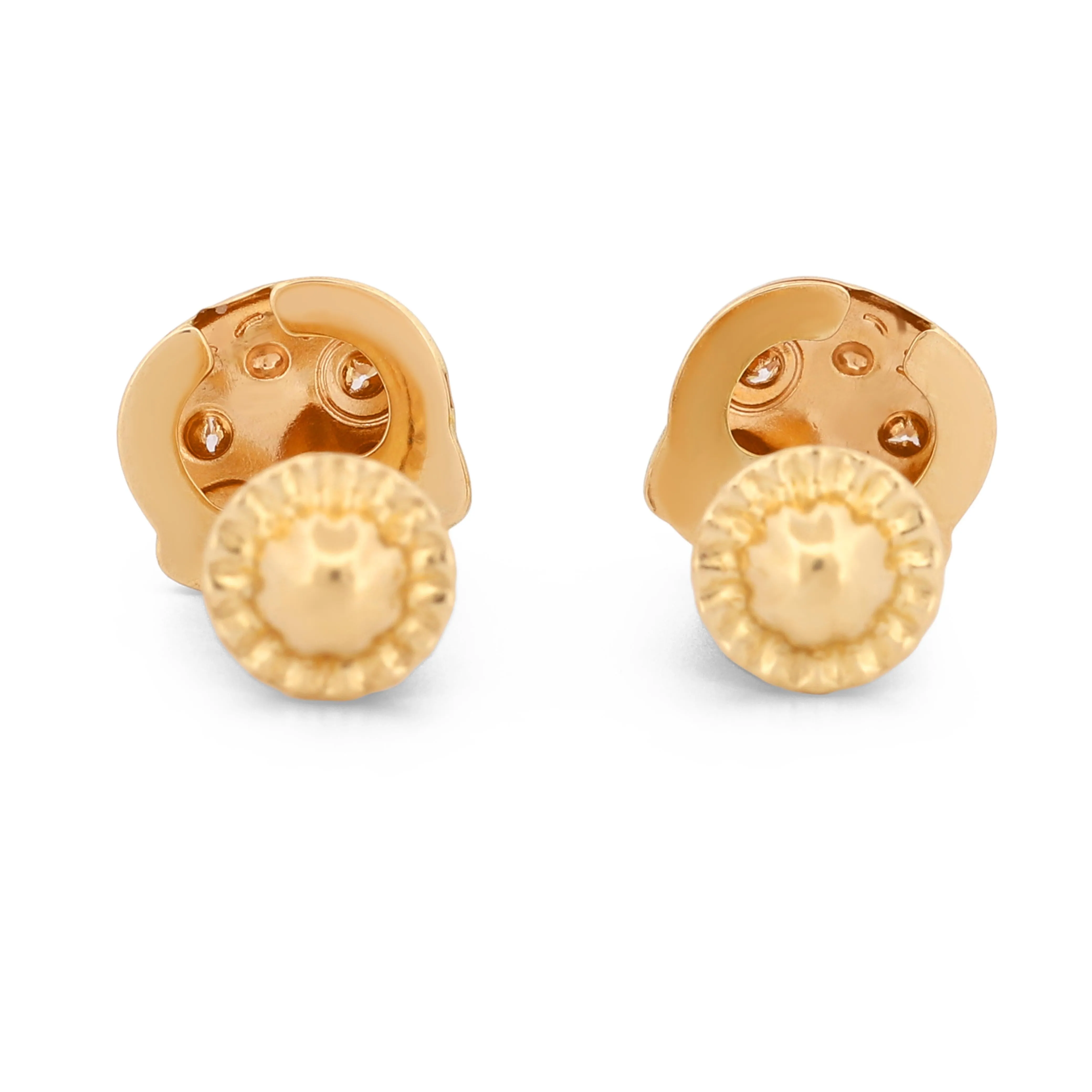 New 14k Yellow Gold Hello Kitty Stud Earrings with Screw-Backs