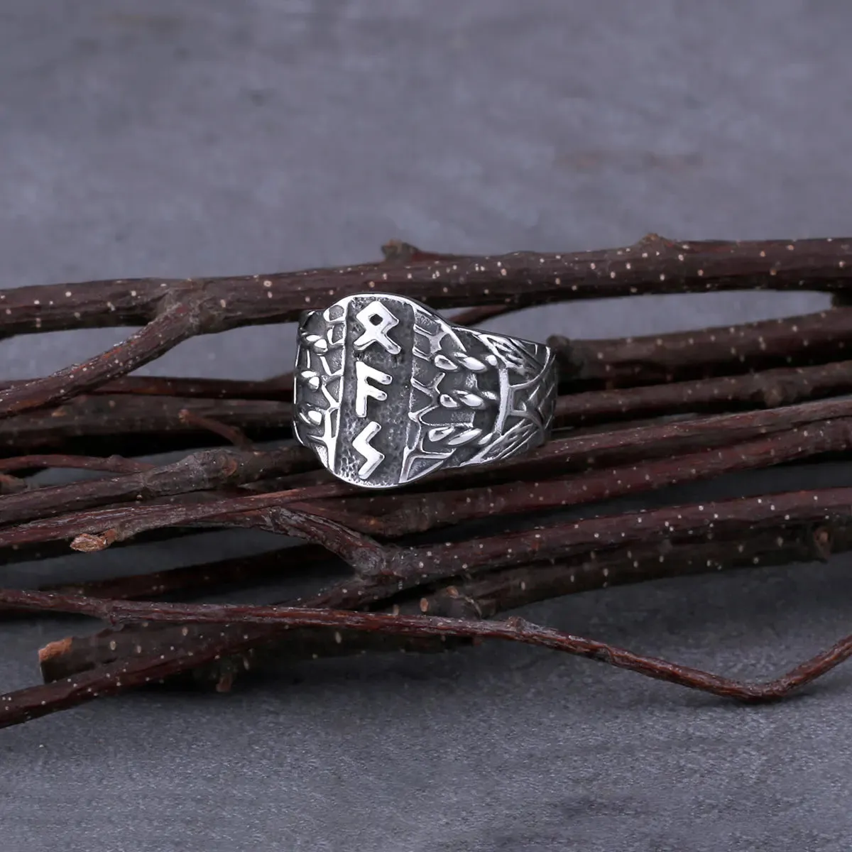 New Stainless Steel Virgin Odin Rune Ring