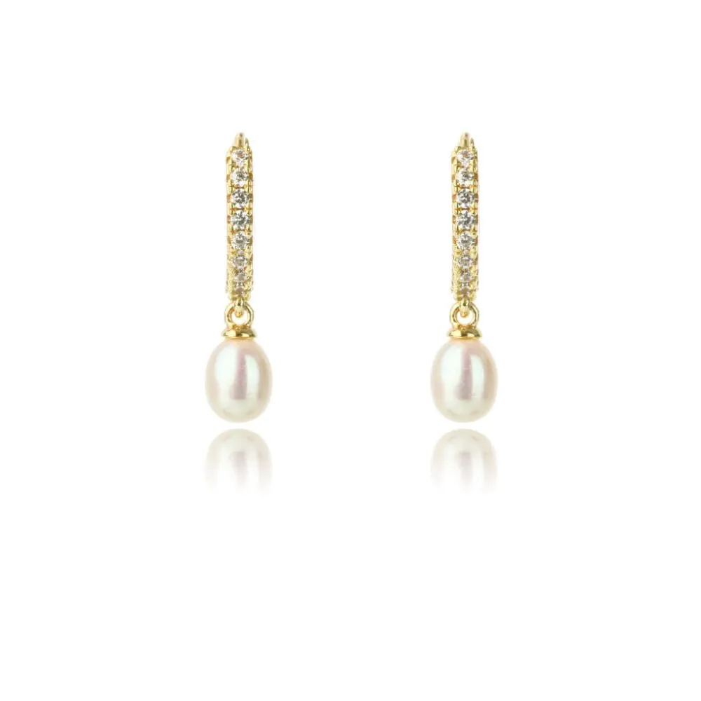 OCEANS BONDI FRESHWATER PEARL EARRINGS GOLD