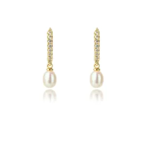 OCEANS BONDI FRESHWATER PEARL EARRINGS GOLD