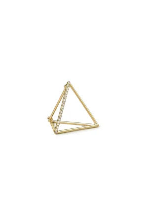 One Line Diamond Triangle Single Earring